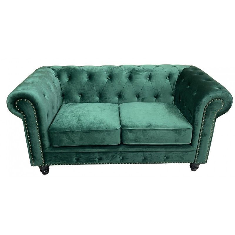 Velvet Chester Sofa Green